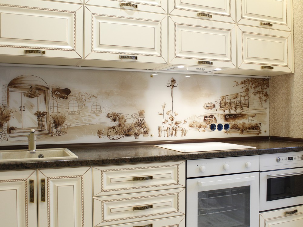 Белый кухонный гарнитур-Кухня МДФ в ПВХ «Модель 140»-фото1