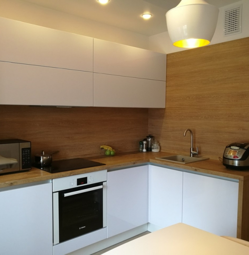 Белый кухонный гарнитур-Кухня из пластика «Модель 438»-фото2
