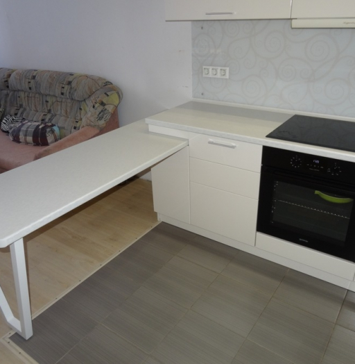 Белый кухонный гарнитур-Кухня МДФ в ПВХ «Модель 516»-фото3