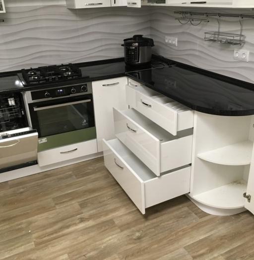 Белый кухонный гарнитур-Кухня МДФ в ПВХ «Модель 311»-фото11