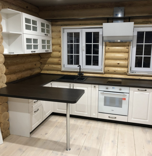 Белый кухонный гарнитур-Кухня МДФ в эмали «Модель 72»-фото3