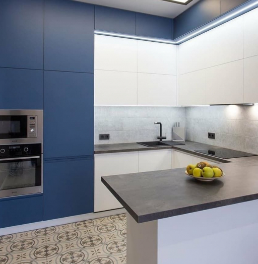 Белый кухонный гарнитур-Кухня МДФ в эмали «Модель 678»-фото6
